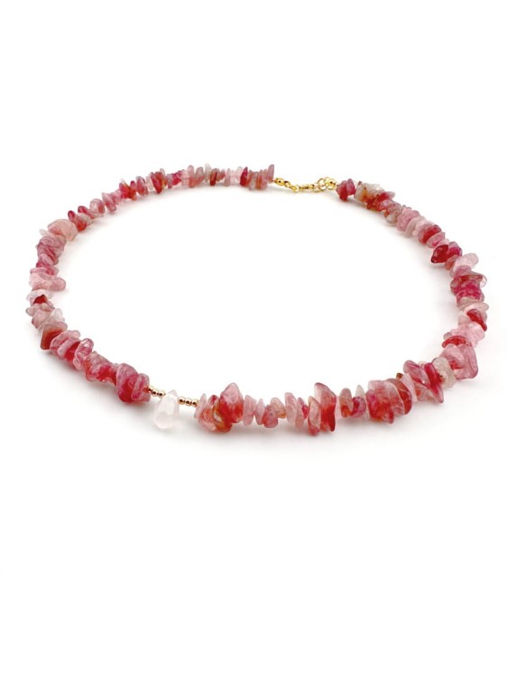 Naszyjnik kwarc truskawkowy