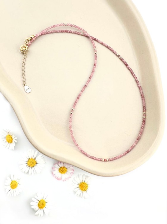 Naszyjnik turmalin różowy