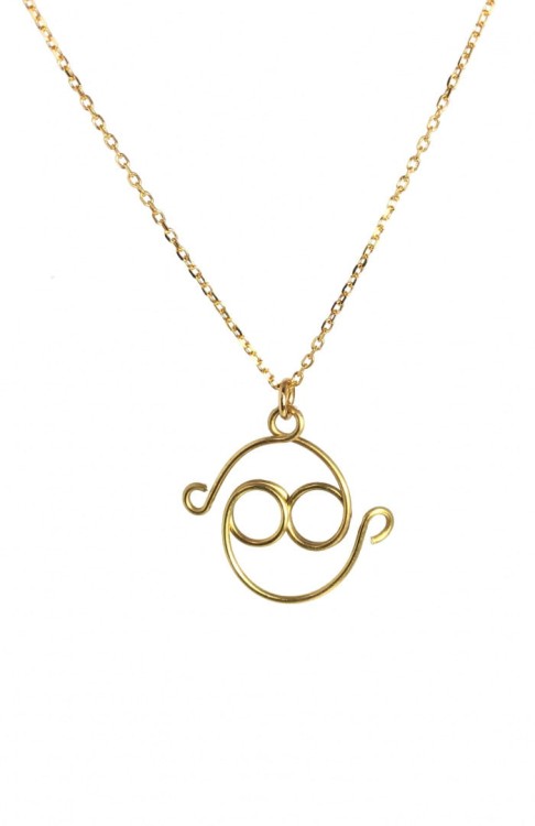 Rak naszyjnik srebrny pozłacany