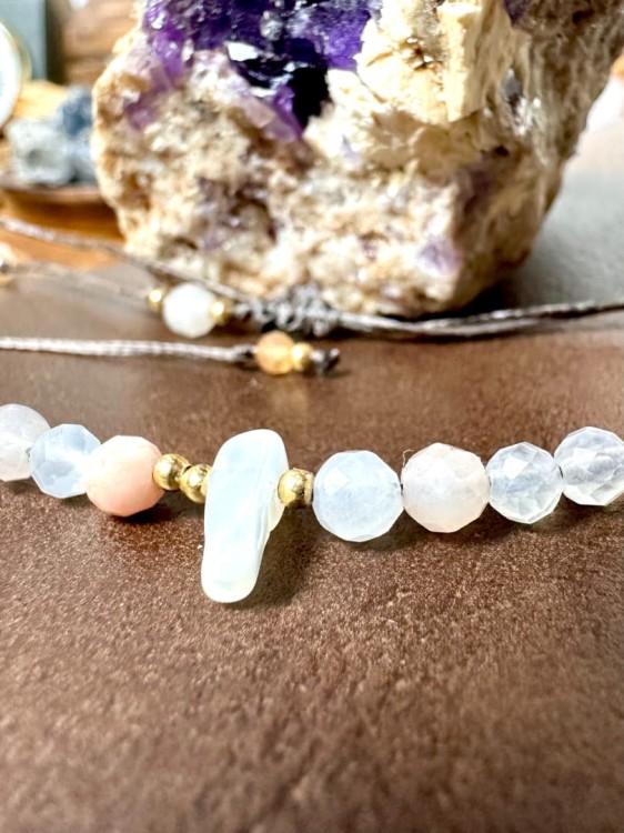 Amuletka rak bransoletka z kamieniami